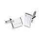 Ivory & Co Groom Rhodium Crystal Engraved Cufflinks