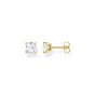 Thomas Sabo Princess Cut White Zirconia Stud Earrings - Gold