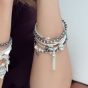 Annie Haak Hematite Tassel Silver Charm Bracelet