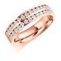 Raphael Collection Half Eternity Ring, Channel Set Round Brilliant Double Band - Rose Gold