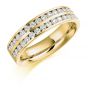 Raphael Collection Half Eternity Ring, Channel Set Round Brilliant Double Band - Yellow Gold