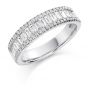 Raphael Collection Half Eternity Ring, Round and Baguette Cut Diamonds