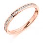 Raphael Collection Half Eternity Ring, Channel Set Round and Baguette Diamonds - Rose Gold
