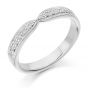Raphael Collection Half Eternity Ring, Curved Shape With Mill Grain Edge