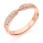 Raphael Collection Half Eternity Ring, Curved Shape With Mill Grain Edge - Rose Gold