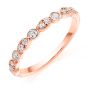 Raphael Collection Half Eternity Ring, Round Brilliant Rubover Marquise Setting - Rose Gold
