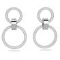 Swarovski Hollow Pierced Hoop Earrings - White with Rhodium Plating 5636503