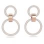 Swarovski Hollow Hoop Earrings - White with Rose Gold Plating 5636502