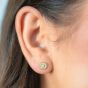 Georgini Milestone White Zirconia Halo Earrings - Gold