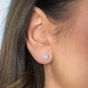 Georgini Milestone White Zirconia Halo Earrings - Silver IE1164W