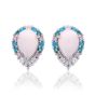 Georgini Wisteria Floribunda Created Opal Silver Stud Earrings. Item code IE1174W.