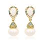 Georgini Wisteria Cascade Created Opal and Pearl Gold Earrings. Item code IE1175G.