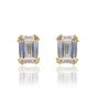 Georgini Elegant Essentials 7mm Emerald Cut Hidden Halo Gold Stud Earrings. Item code IE1211G.