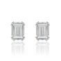 Georgini Elegant Essentials 7mm Emerald Cut Hidden Halo Silver Stud Earrings. Item code IE1211W.