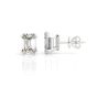 Georgini Elegant Essentials 7mm Emerald Cut Hidden Halo Silver Stud Earrings. Item code IE1211W.