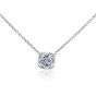 Georgini Elegant Essentials 6.5mm Round Hidden Halo Silver Pendant Necklace. Item code IP1209W.