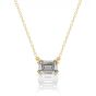 Georgini Elegant Essentials 7mm Emerald Cut Hidden Halo Gold Pendant Necklace. Item code IP1211G.