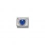 Nomination Silver and Zirconia Faceted Heart Charm - Blue - 330603/007