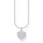 Thomas Sabo Silver and White Stone Pave Heart Necklace KE2046-051-14-L45v