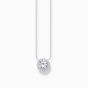 Thomas Sabo Halo Pendant Necklace - Silver with White Zirconia - KE2279-051-14-L45