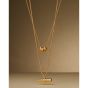 Katie Loxton Themis Waterproof Gold T-Bar Necklace. Item code KLJ6442.