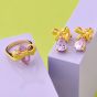 Amelia Scott Bow Gold Ring with Lime Green Enamel and Lilac - AS22TRR11M