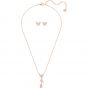 Swarovski Lilia Necklace & Earring Set, White, Rose Gold Plating 5382365