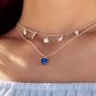 Thomas Sabo Blue Square Stone Necklace