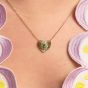 Amelia Scott Luna Fluted Heart North Star Gold Necklace with Emerald Zirconia