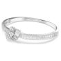 Swarovski Matrix Bangle Baguette Cut Knot - White with Rhodium Plating - 5727120