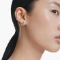 Swarovski Matrix Crystal Pearl Hoop Earrings - White with Rhodium Plating 5692260
