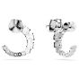 Swarovski Matrix Crystal Pearl Hoop Earrings - White with Rhodium Plating 5692260