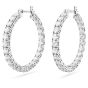 Swarovski Matrix Hoop Earrings - White with Rhodium Plating 5647715