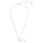 Swarovski Matrix Crystal Pearl Pendant and Earring Set - White with Rhodium Plating 5689624