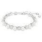 Swarovski Matrix Tennis Bracelet Crystal Pearl - White Rhodium Plated 5689625
