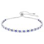 Swarovski Matrix Tennis Bracelet Mixed Round Cuts - Blue with Rhodium Plating - 5725854