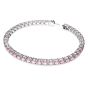 Swarovski Matrix Tennis Bracelet - Pink with Rhodium Plating 5648931