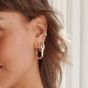 Daisy Maxi Bold Hoop Earrings - Silver E3118_SLV