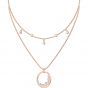 Swarovski North Double Necklace, White, Rose Gold Plating 5493390
