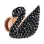 Swarovski Iconic Swan Brooch, Black, Rose Gold Plating 5439869
