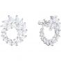 Swarovski Louison Hoop Pierced Earrings, White, Rhodium Plating 5419245