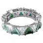 Swarovski Millenia Ring with Triange Cut Crystals - Green and White 5608530 5600760 5608529