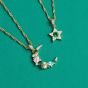 Amelia Scott Celeste Mini Star Pendant Gold Necklace in Emerald Green and White AS22SGN08