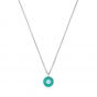 Ania Haie Teal Enamel Disc Silver Necklace N028-01H-T