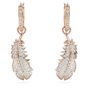 Swarovski Nice Feather Drop Earrings - White with Rose Gold Tone Plating 5663486