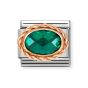 Nomination Classic Faceted Emerald Green Cubic Zirconia Charm - Rose Gold Twist Setting