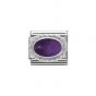 Nomination Classic Oval Stones Amethyst Charm - Sterling Silver Twist Setting