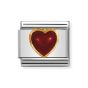Nomination Classic Stones Heart Charm - 18k Gold with Red Agate