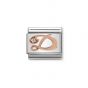 Nomination Rose Gold and Zirconia Classic Letter Charm - D 43031004