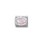 Nomination Classic Silvershine Fluted Bezel Oval Pink Opal Charm